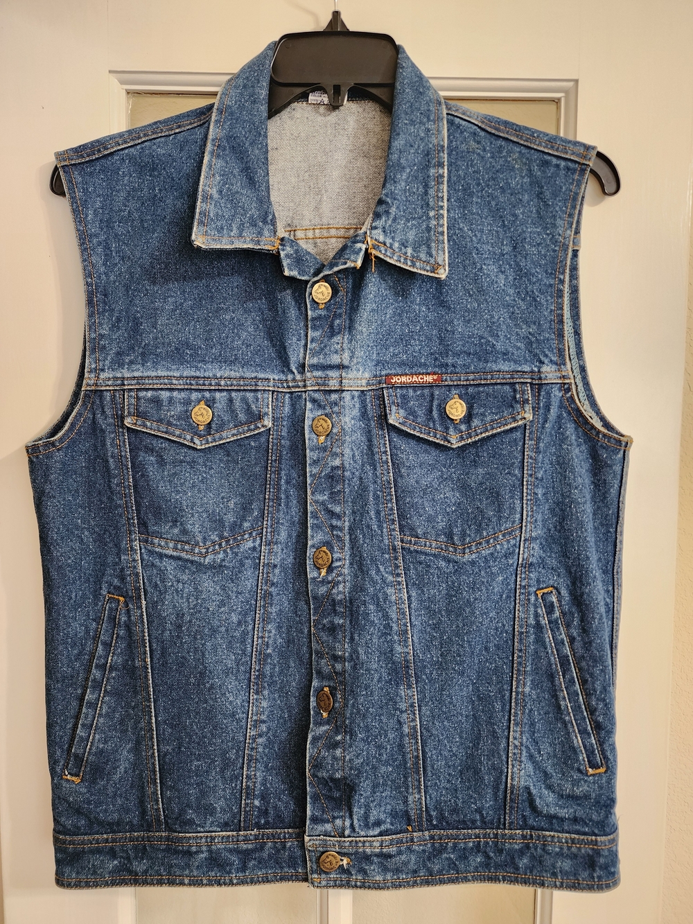 Vintage Jordache Denim Trucker Vest Women's Large 80s Hong Kong SEE DESCRIPTION